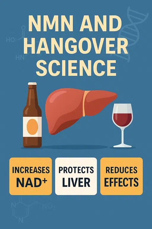 NMN and hangover relief: Demonstrates increased NAD⁺, liver protection, and reduced hangover effects through scientifically supported supplement action