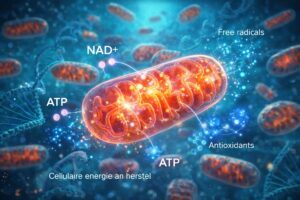cellulaire energie en herstel in de mitochondriën met NAD+ en ATP productie