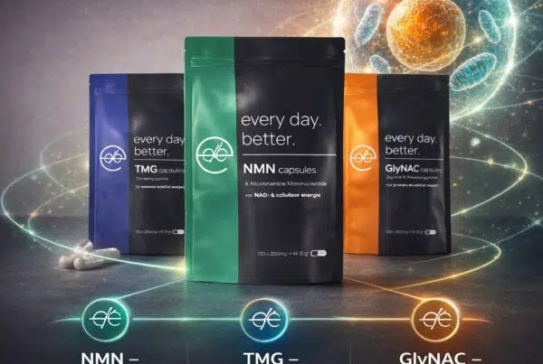 Longevity supplementen van Every Day Better met NMN, TMG en GlyNAC voor longevity op celniveau uitgelegd