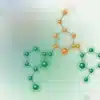 Abstracte illustratie van verbonden molecuulstructuren – bij het artikel: NMN & TMG Bundel: wat de nieuwste wetenschap (2026) zegt over deze longevity-combinatie