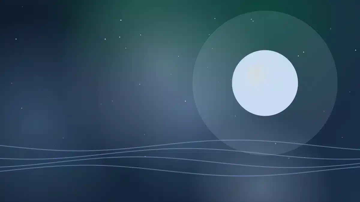NMN en slaap: rustige nachtelijke illustratie met maan en zachte golven